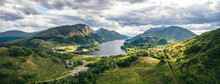 Panorama Over Glenfinnan Monument And Loch Shiel, West Highland, Scotland, UK