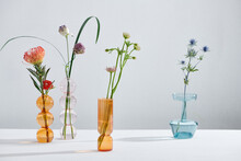 Four Flowers In The Vases