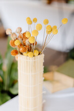 Bouquet Of Dried Flowers With Yellow Buds