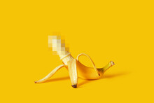 Censored Peeled Banana With Condom