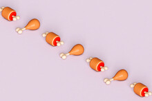 A Row Of Pieces Of Fried Fast Food