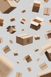 © Pixel Stories/Stocksy - Delivery / shipping concept flying cardboard package boxes background