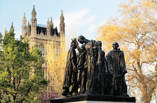 The Burghers Of Calais. Statue By Rodin In Victoria Tower Gardens, Westminster, London. Shows Episode In The Hundred Years War