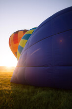 Colorful Hot Air Balloons In Morning Sunlight