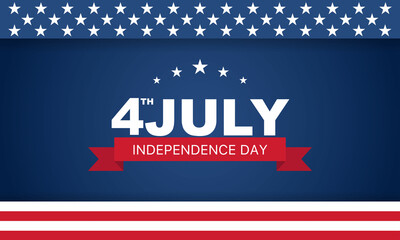 Wall Mural - 4th of July, USA celebration of Independence day - Banner illustration