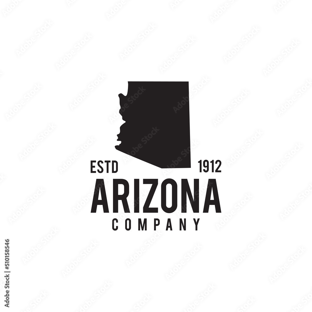 Arizona state outline map logo design