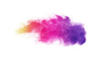 © piyaphong - abstract powder splatted background. Colorful powder explosion on white background. Colored cloud. Colorful dust explode. Paint Holi.