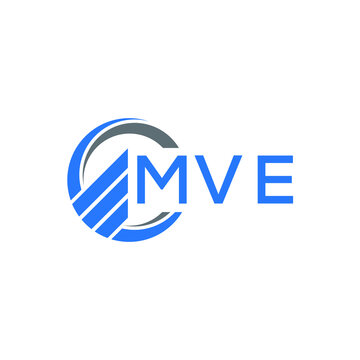 MVE Flat accounting logo design on white  background. MVE creative initials Growth graph letter logo concept. MVE business finance logo design.