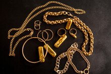 Gold Bars And Gold Jewellery 