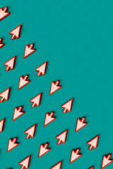 arrow cursor covering half of the blue background