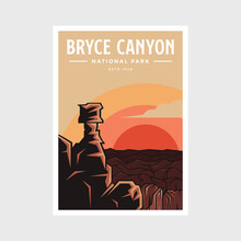 Bryce Canyon National Park Poster Vector Illustration Design