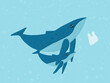 © Gemma can fly/Stocksy - Whale family plastic contamination illustration
