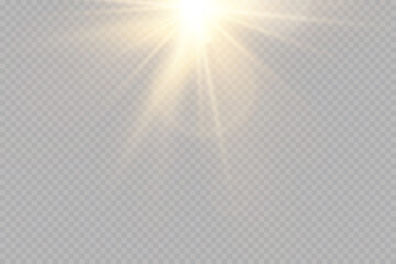 Wall Mural - vector transparent sun light with special glare light effect. sun glare.