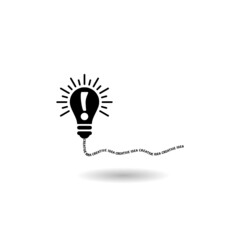 Creative idea light bulb logo with shadow