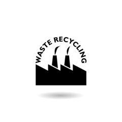 Sticker - Waste recycling logo with shadow