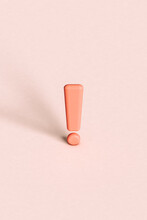 A Pink Exclamation Point. 3d Render