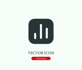 Poster - Chart vector icon. Editable stroke. Symbol in Line Art Style for Design, Presentation, Website or Mobile Apps Elements, Logo.  Chart symbol illustration. Pixel vector graphics - Vector