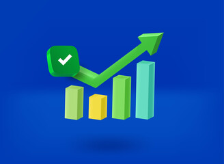 Poster - Success business concept with checkmark pictogram. 3d vector illustration