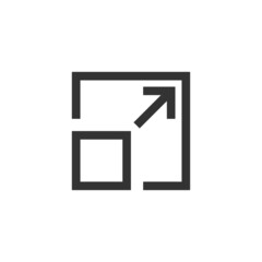 compact size icon in flat style. scale fit vector illustration on isolated background. resize button