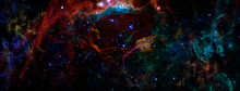 Incredibly Beautiful Galaxy In Outer Space. Nebula Night Starry Sky In Rainbow Colors. Multicolor Outer Space. Elements Of This Image Furnished By NASA.