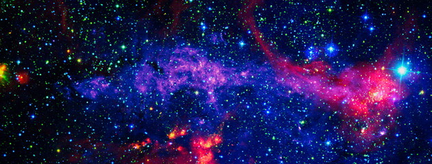 Wall Mural - star particle motion on black background, starlight nebula in galaxy at universe space background. t