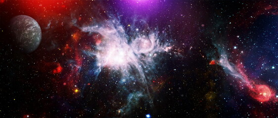Wall Mural - star particle motion on black background, starlight nebula in galaxy at universe space background. t