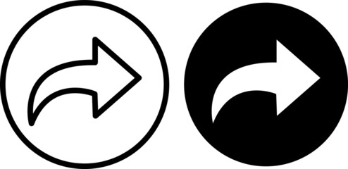  Forward icon in circle . Arrow icon . Vector illustration on white