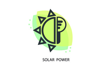 Wall Mural - solar power icon vector illustration