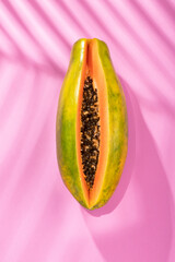 Wall Mural - Carica Papaya - Organic Ripe Fresh Tasty Papaya Fruit