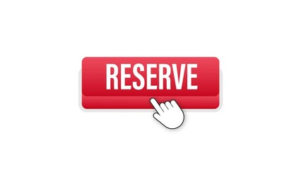 Poster - Reserve flat button. Motion graphics . Travel Motion graphics icon. Online order 4k