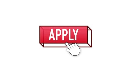 Aufkleber - apply with cursor button. internet icon. pointer click icon. motion graphics 4k
