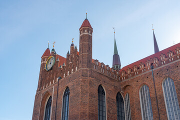 Wall Mural - Facade of the old Bazylika Mariacka church in the old town in Gdansk Poland