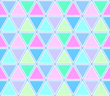 Seamless Geometric Triangles And Hexagons Mosaic Colorful Pattern.