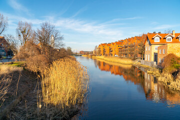 Wall Mural - The Motława river on the outskirts of the city of Gdansk