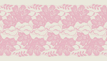 Wide Pink Lace Ribbon Trim With Big Flower