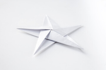 paper star origami isolated on a white background