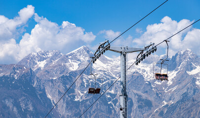 Wall Mural - Kamnik-Savinja Alps and Velika Planina Ski Lifts