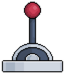 Pixel art metallic lever. industrial mechanism lever vector icon for 8bit game on white background
