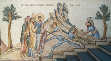 Christian Mosaics Outside In St. Mary Of Techirghiol Monastery