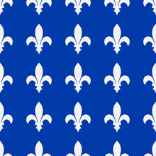 Royal Lily  Seamless Pattern. Canadian Province Of Quebec Background. Fleur De Lis  Vector Template For Wrapping Paper, Wallpaper, Fabric, Etc