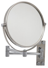 Silver Makeup Mirror  Isolated On White Background.