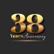 38 years Anniversary Gold Logotype number
