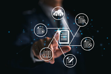 Aufkleber - In an organization, a Document Management System (DMS) is used to store, search, and manage the review process as well as users for corporate files and information.