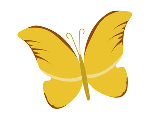 Wall Mural - yellow butterfly icon