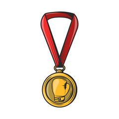 Poster - boxing sport medal