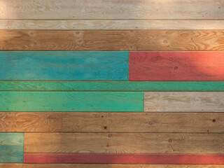 Wall Mural - Colorful wood plank background texture