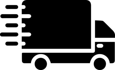 Fast moving shipping delivery truck icon. Shipping fast delivery truck icon symbol, Pictogram flat design. Delivery truck icons