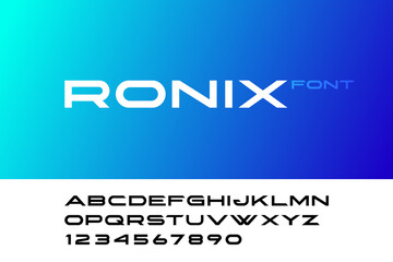 Poster - modern technology font vector design style.