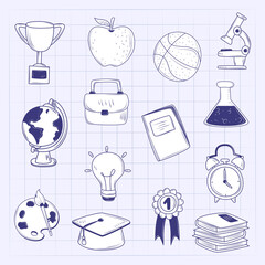 Wall Mural - icons school education