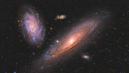 andromeda galaxy with other galaxies